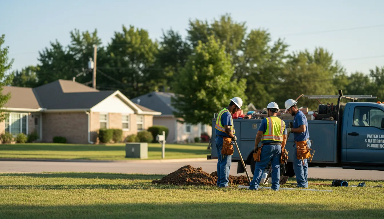 Water line and bathroom plumbing services in Kansas